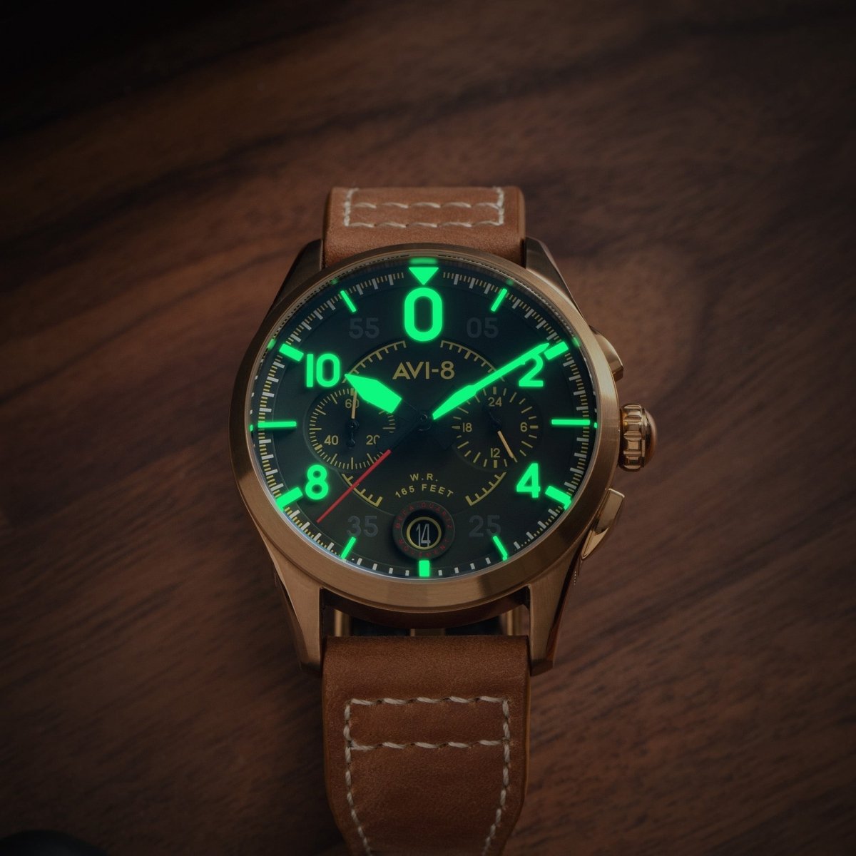 AVI - 8 Spitfire Lock Chronograph Bronze Green Av 4089 02 | TIME Watches