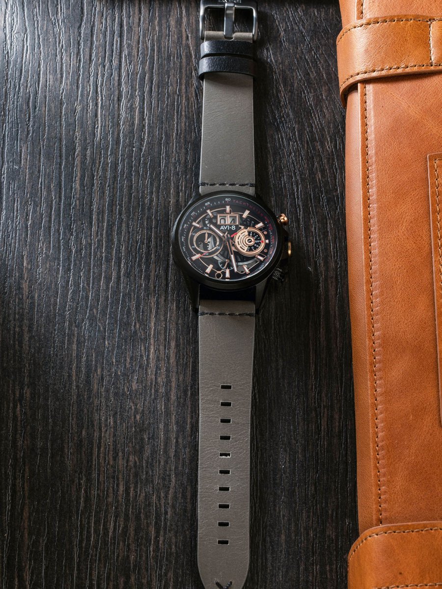 AVI - Smoke Grey Leather Starp | AV - STRAP22 - L26 | TIME Watches