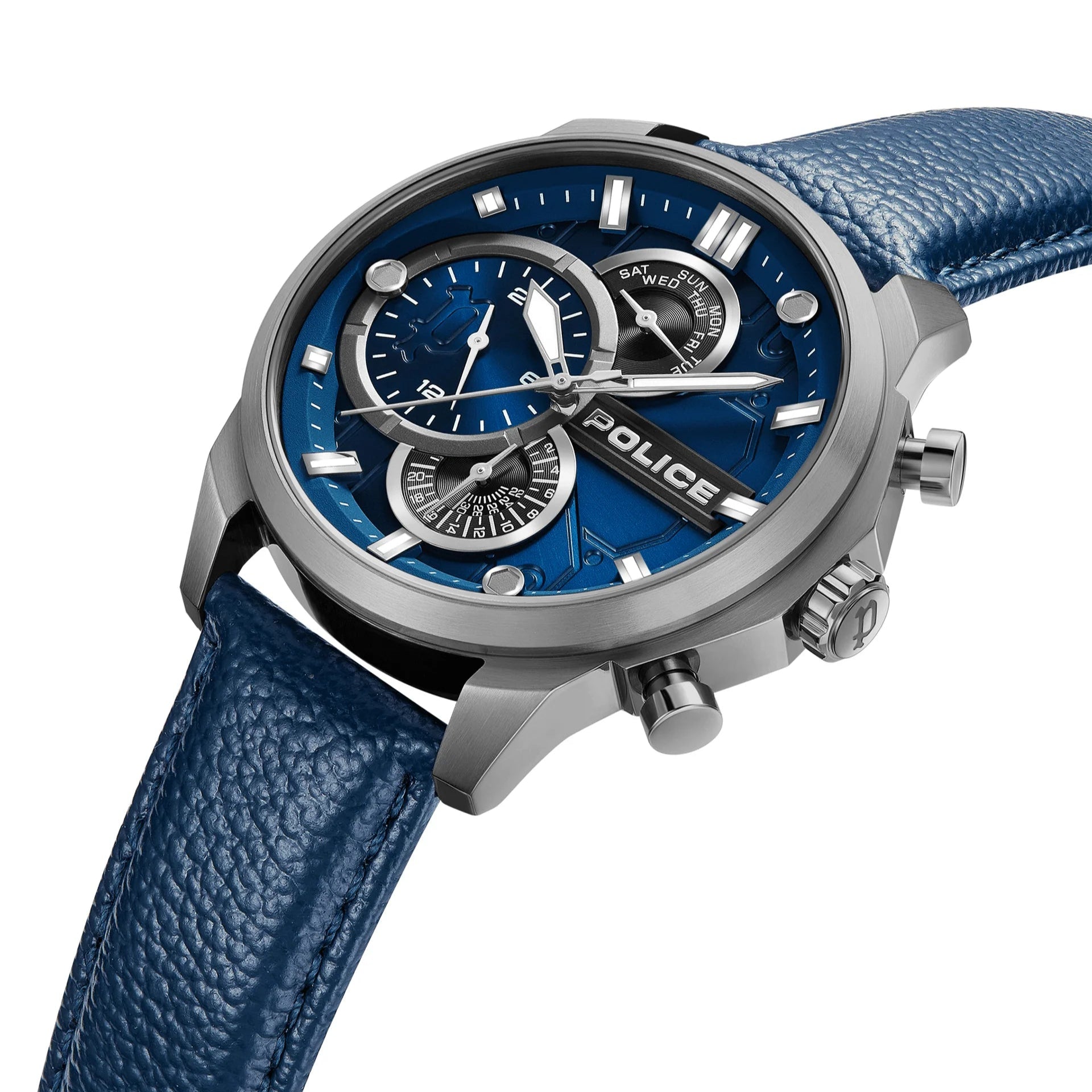 Police Reactor Blue & Grey Men's Watch | PEWGF0039202