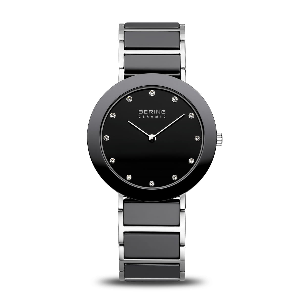 BERING Ceramic Black Dial Silver Stainless Steel Bracelet 35mm Women's Watch | 11435 - 749 | TIME Watches