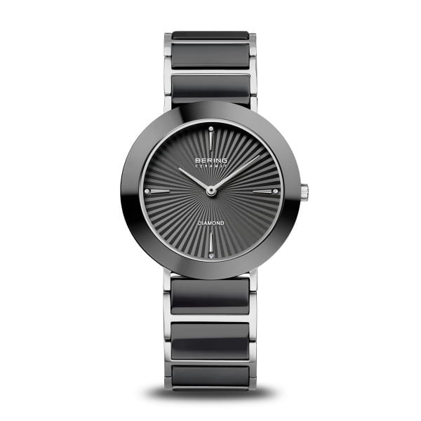 BERING Ceramic Silver Dial Polished Silver Stainless Steel Bracelet 35mm Women's Watch | 11435 - 702 | TIME Watches