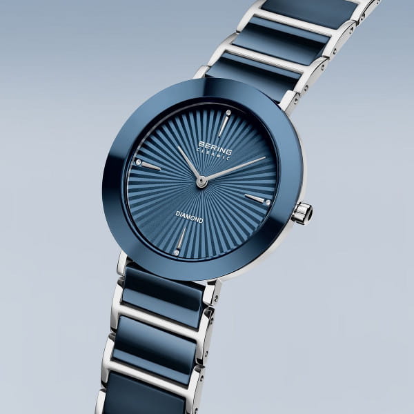 BERING Ceramic Silver Dial Polished Silver Stainless Steel Bracelet 35mm Women's Watch | 11435 - 707 | TIME Watches