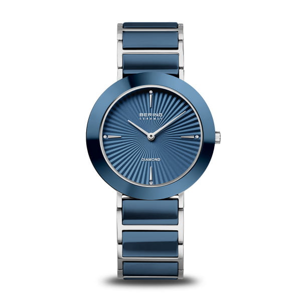 BERING Ceramic Silver Dial Polished Silver Stainless Steel Bracelet 35mm Women's Watch | 11435 - 707 | TIME Watches