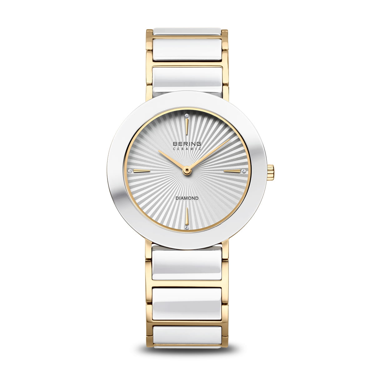 BERING Ceramic Silver Dial Rose Gold Ceramic Bracelet 35mm Women's Watch | 11435 - 758 | TIME Watches