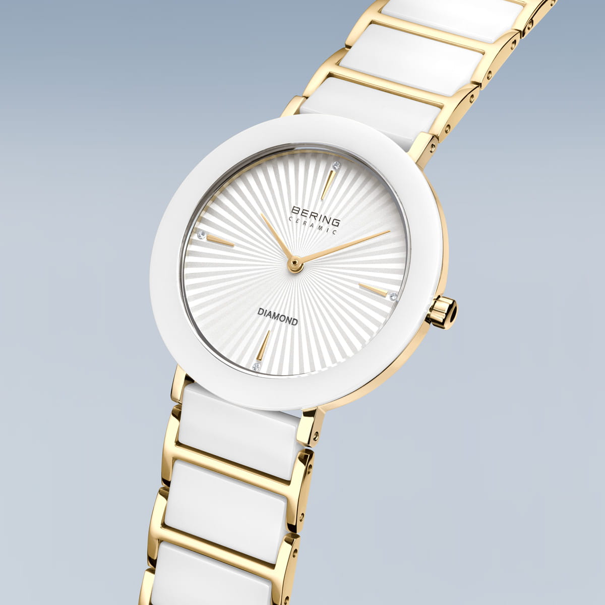 BERING Ceramic Silver Dial Rose Gold Ceramic Bracelet 35mm Women's Watch | 11435 - 758 | TIME Watches
