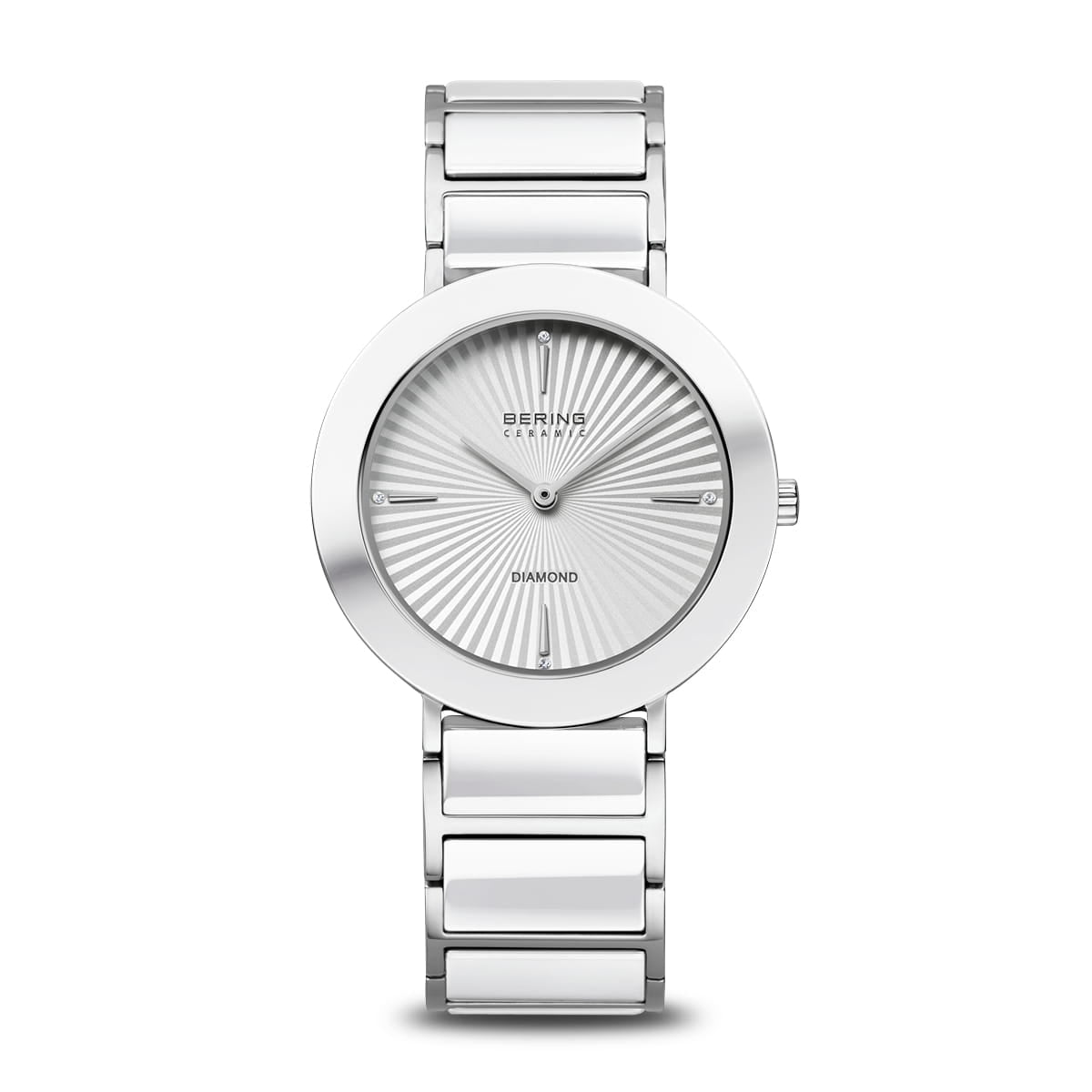 BERING Ceramic Silver Dial Silver Ceramic Bracelet 35mm Women's Watch | 11435 - 753 | TIME Watches
