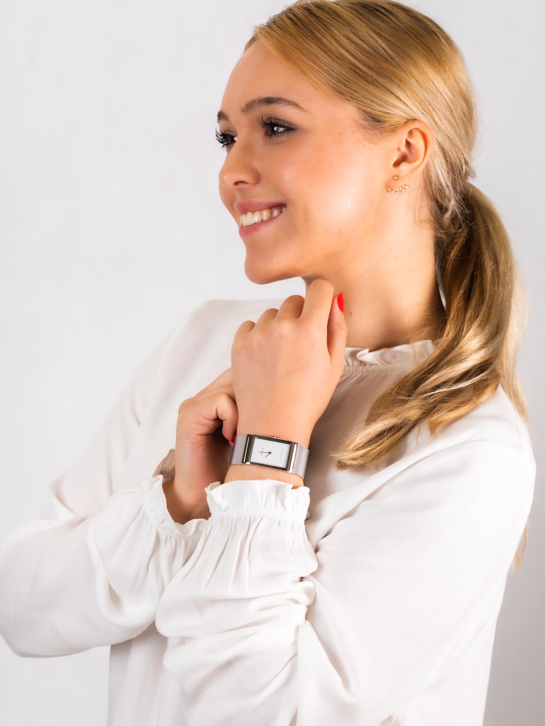 BERING Classic White Dial and Silver Mesh Bracelet 38mm Women's Watch | 10222-010