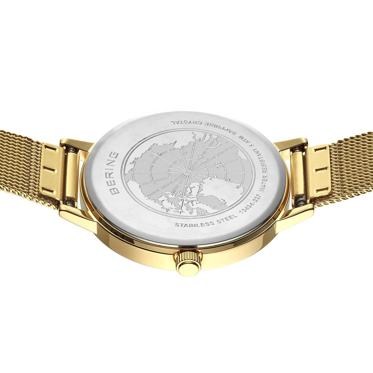 BERING Classic Black Dial and Gold Mesh Bracelet 34mm Women's Watch | 13434 - 332 | TIME Watches