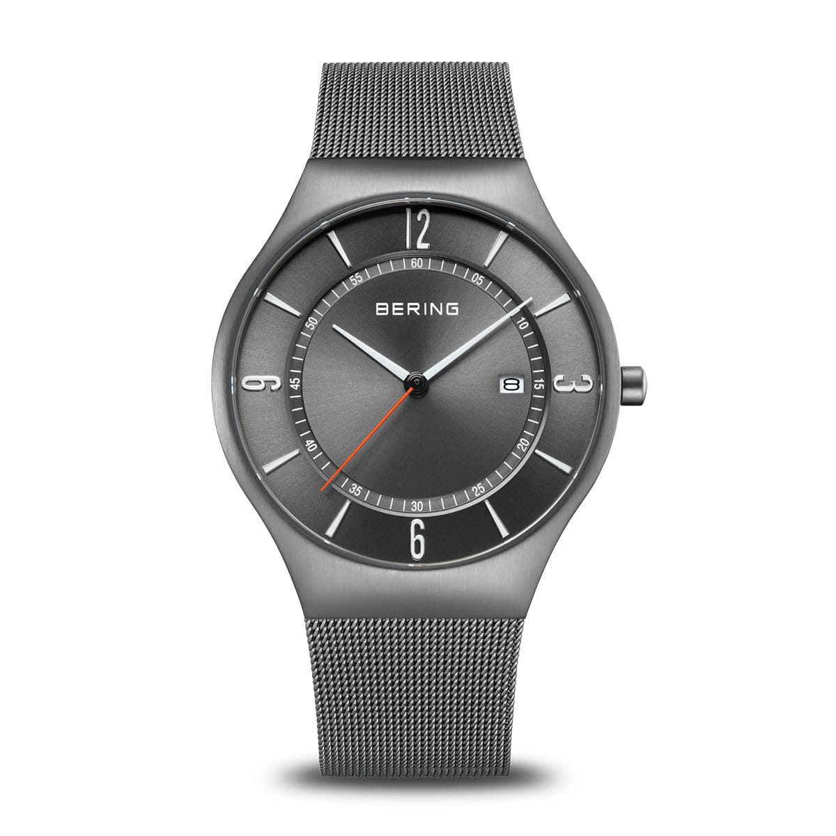 BERING Classic Black Dial Silver Mesh 40mm Men's Watch | 15940 - 377T | TIME Watches