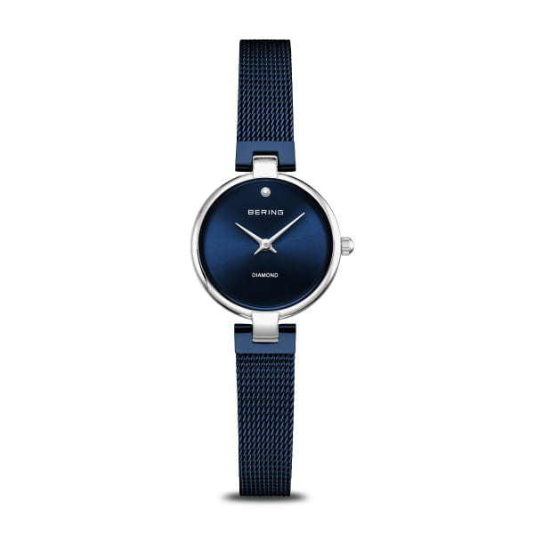 BERING Classic Silver Dial Polished Silver Mesh 24mm Women's Watch | 17724 - 307 | TIME Watches