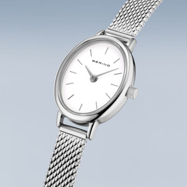 BERING Classic Silver Dial Polished Silver Stainless Steel Bracelet 20mm Women's Watch | 11020 - 004 | TIME Watches