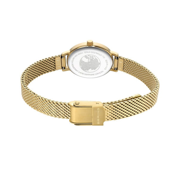 BERING Classic White Dial and Gold Mesh Bracelet 20mm Women's Watch | 11020 - 334 | TIME Watches