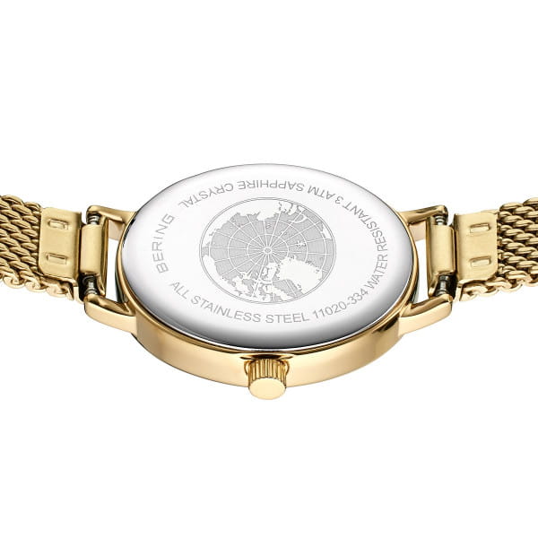 BERING Classic White Dial and Gold Mesh Bracelet 20mm Women's Watch | 11020 - 334 | TIME Watches