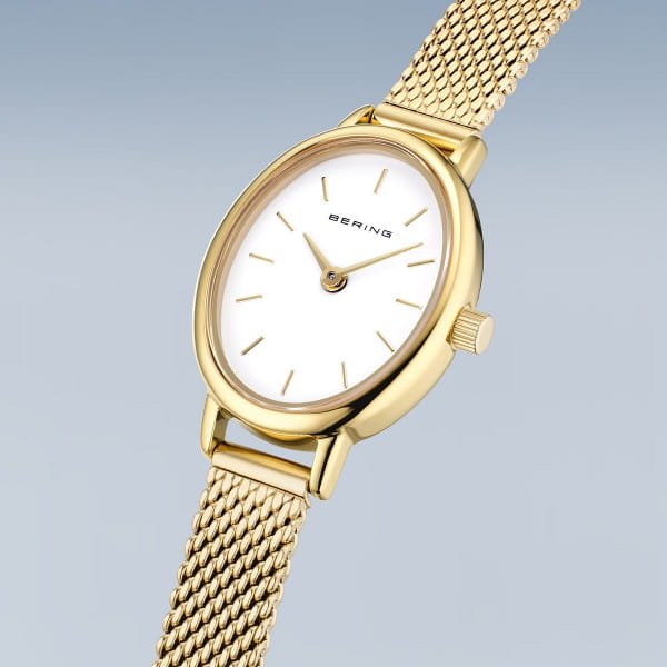BERING Classic White Dial and Gold Mesh Bracelet 20mm Women's Watch | 11020 - 334 | TIME Watches