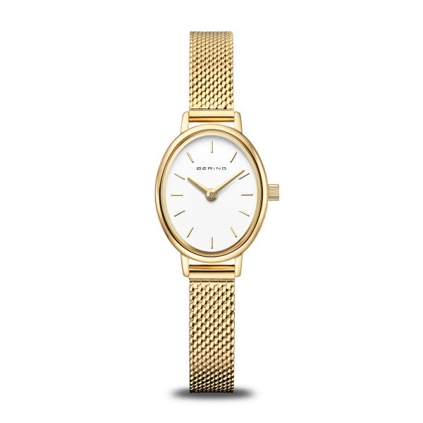 BERING Classic White Dial and Gold Mesh Bracelet 20mm Women's Watch | 11020 - 334 | TIME Watches