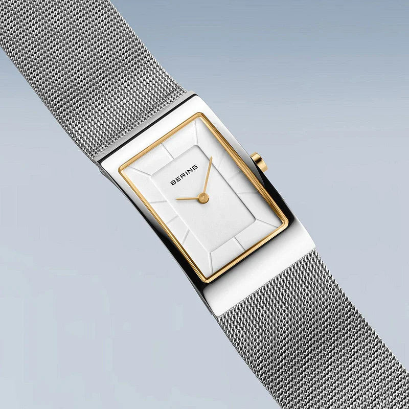 BERING Classic White Dial and Silver Mesh Bracelet 38mm Women's Watch | 10222 - 010 | TIME Watches