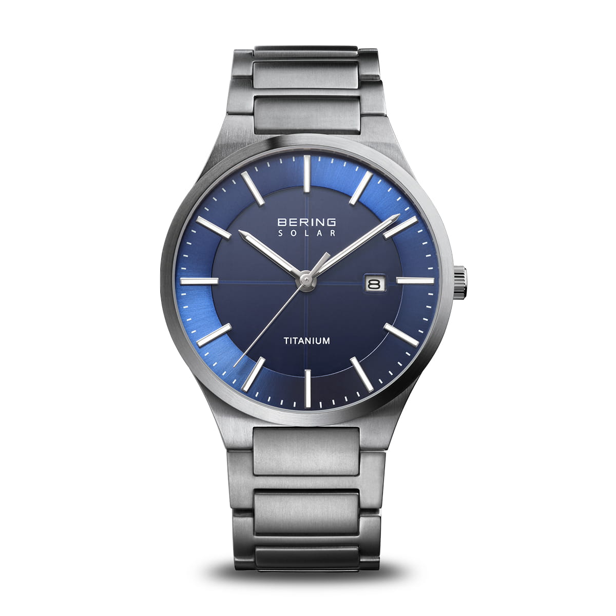 BERING Solar Blue Dial Blue Stainless Steel Bracelet 39mm Men's Watch | 15239 - 777T | TIME Watches