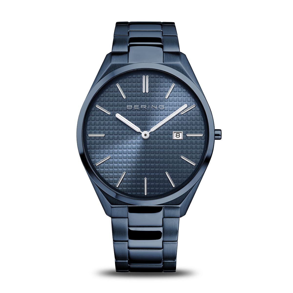 BERING Solar Blue Sunray Dial Blue Mesh 40mm Men's Watch | 17240 - 797 | TIME Watches