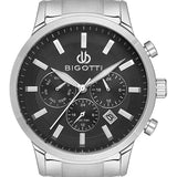 Bigotti Black Multi-Dial Calendar Stainless Steel Men's Watch | BG.1.10484-2