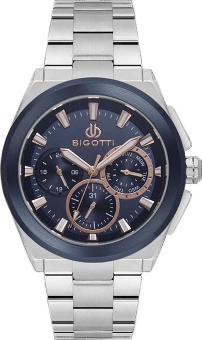 Bigotti Milano Silver Blue Dial Men's Watch | BG.1.10627 - 4 | TIME Watches