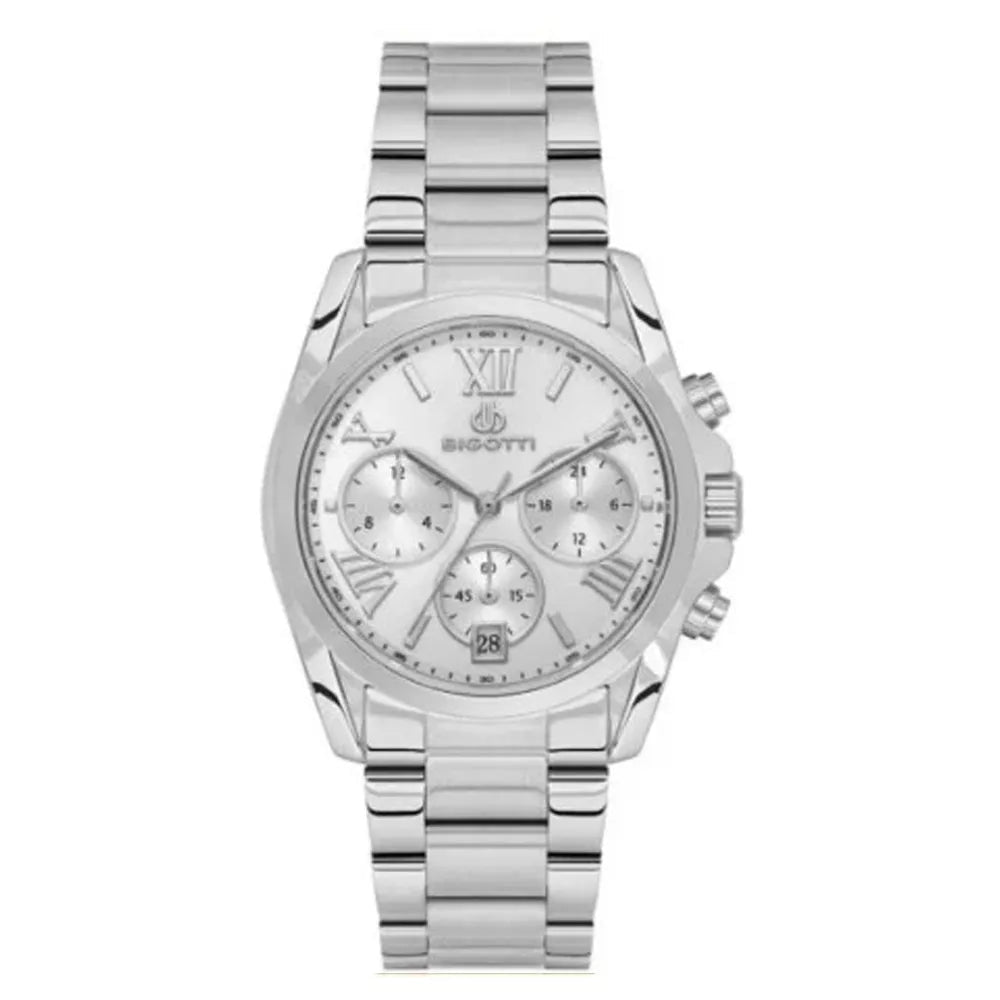 Bigotti Multi - Dial Calendar Silver Dial Stainless Steel Strap | BG.1.10589 - 1 | TIME Watches