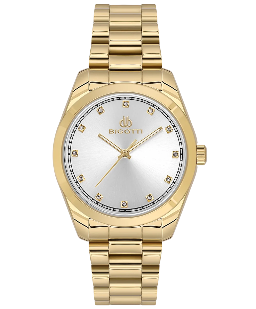 Bigotti Rose Gold Dial Stones Rose Gold Strap | BG.1.10584 - 3 | TIME Watches