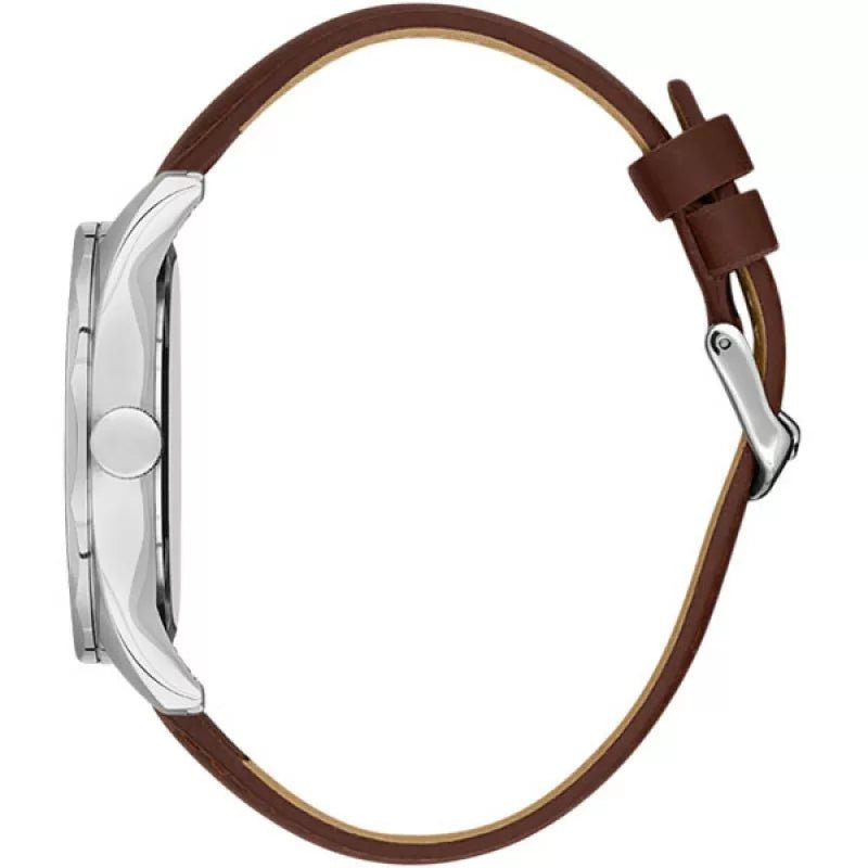 Bigotti Silver Dial Brown Leather Strap Men's Watch | BG.1.10487 - 2 | TIME Watches