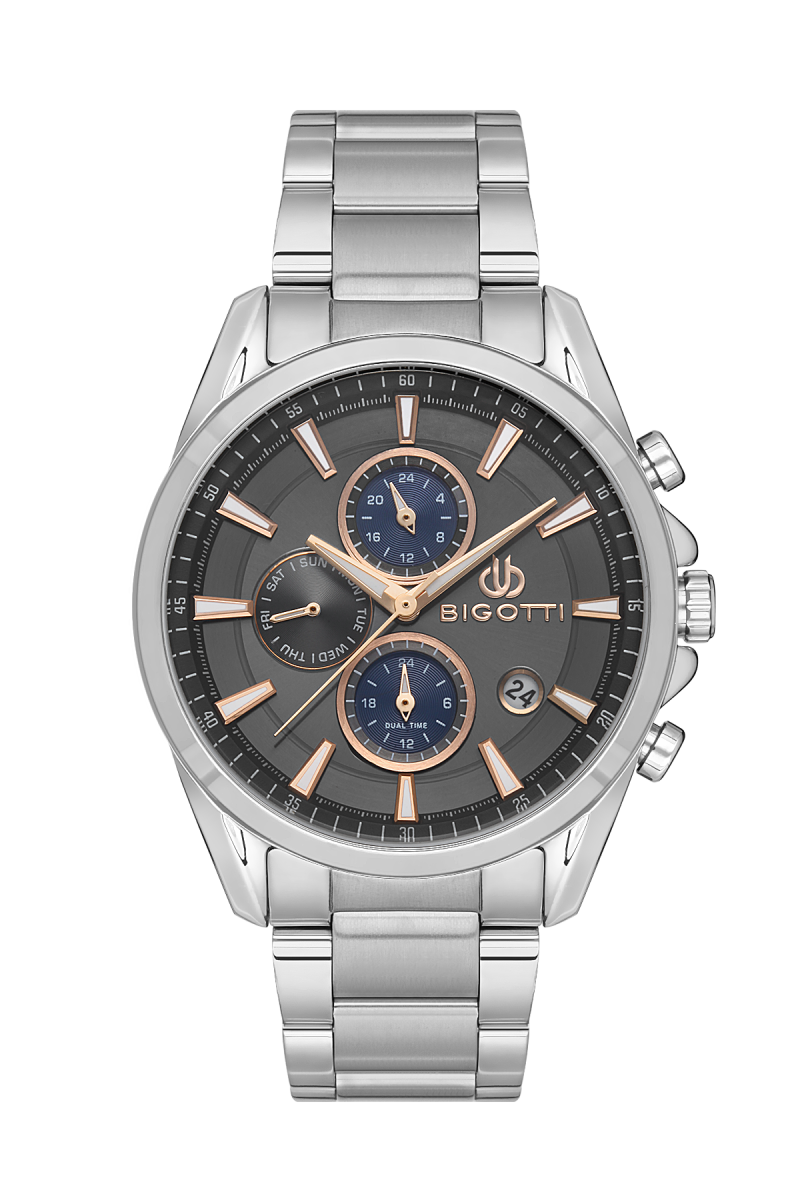 Bigotti Stainless Steel Black Dial Men's Watch | BG.1.10479 - 5 | Time Watch Specialists