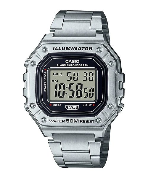 Casio Digital Stainless Steel 50M Men's Watch | W - 218HD - 1AVDF | TIME Watches