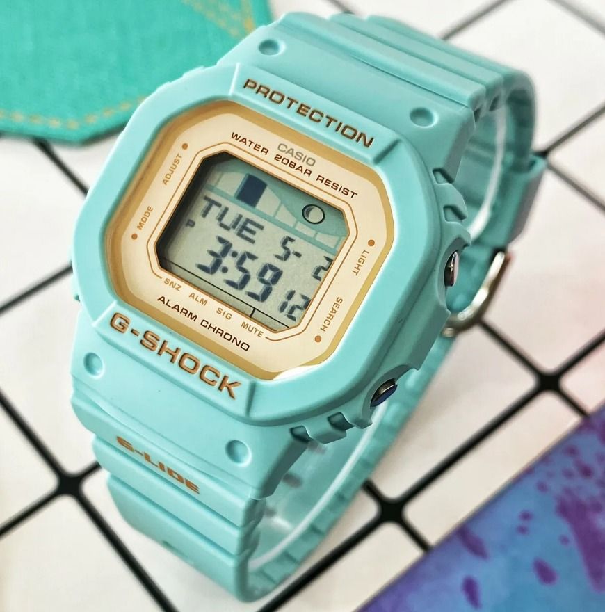 Casio G-Lide Light Blue 100m Standard Digital Women's Watch | GLX-S5600-3DR | Time Watch Specialists