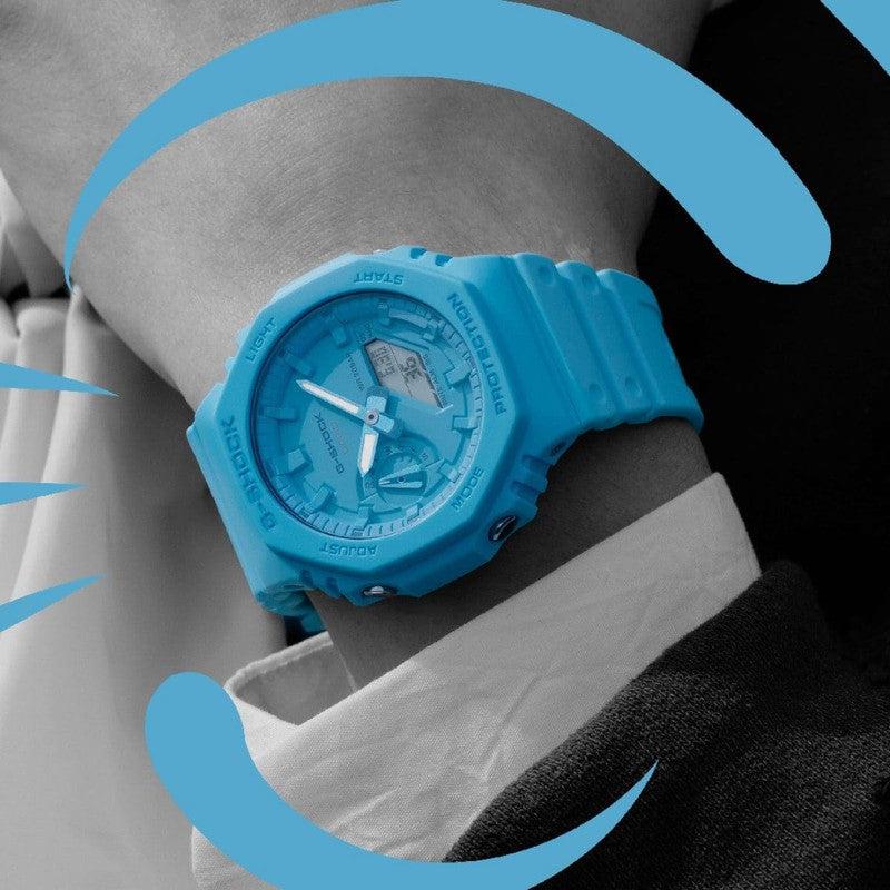Casio G-Shock 200M Blue Woman's Watch | GA-2100-2A2DR | Time Watch Specialists