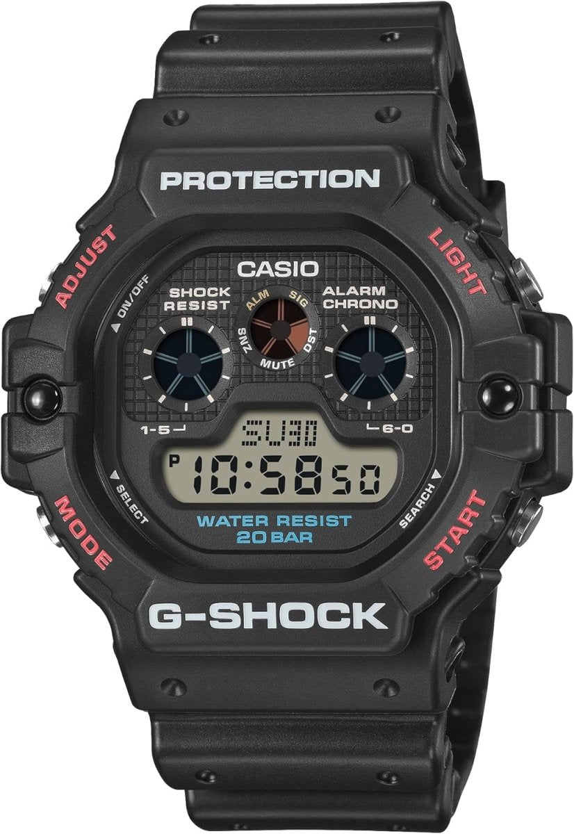 Casio G-Shock Black Dial and Black Rubber Strap 51mm Men's Watch | DW-5900U-1DR | TIME Watches