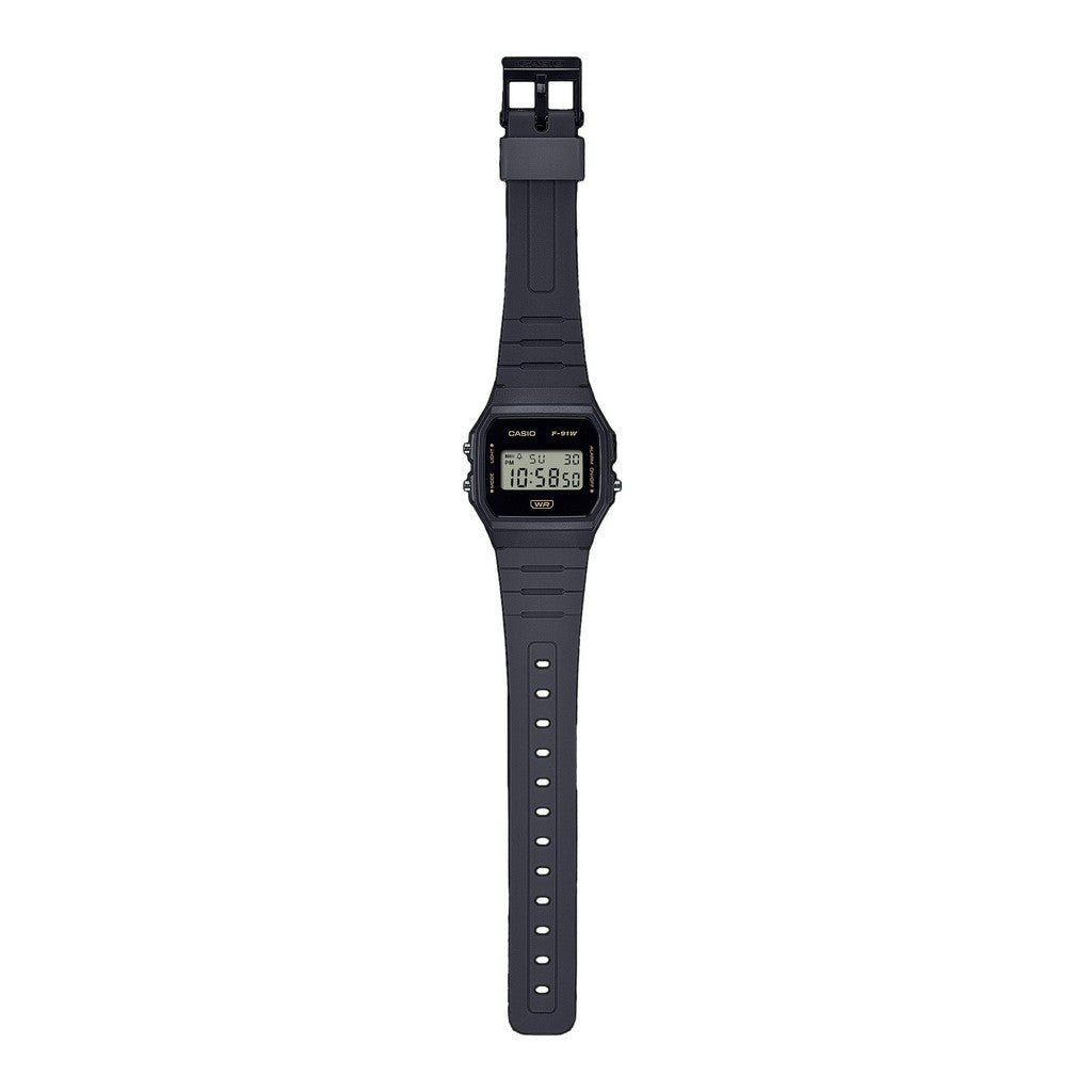 Casio POP Series Unisex Black Digital Youth Watch | F - 91WB - 8ADF | TIME Watches