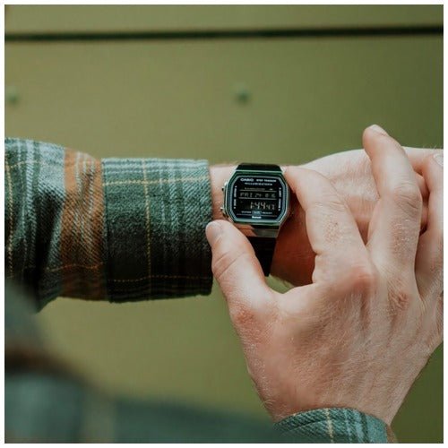 Casio Vintage Black Dial and Black Steel Bracelet 39mm Unisex Watch | ABL-100WEGG-1BDF | TIME Watches