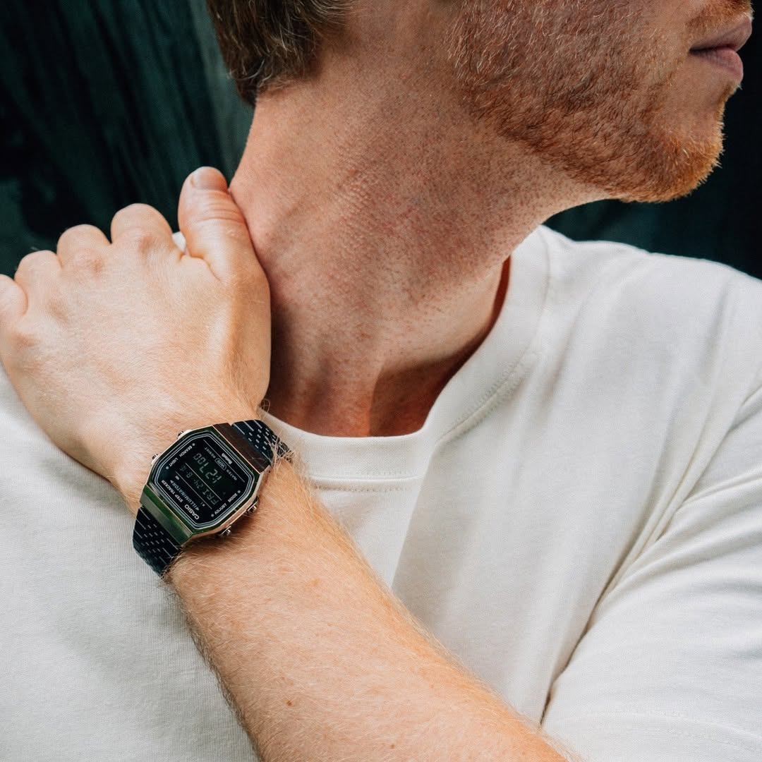 Casio Vintage Black Dial and Black Steel Bracelet 39mm Unisex Watch | ABL-100WEGG-1BDF | TIME Watches