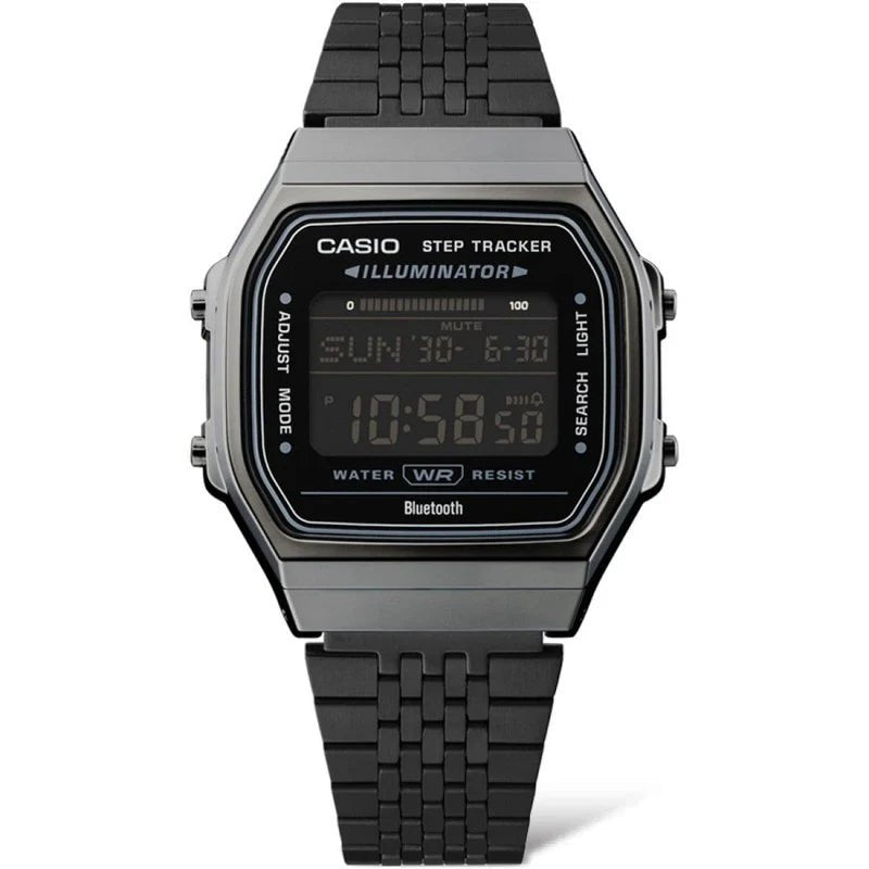 Casio Vintage Black Dial and Black Steel Bracelet 39mm Unisex Watch | ABL-100WEGG-1BDF | TIME Watches