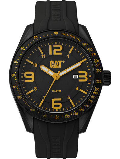 CAT Oceania Black Dial Calendar Yellow Hands Black Strap Men's Watch | LQ.161.21.137 | TIME Watches