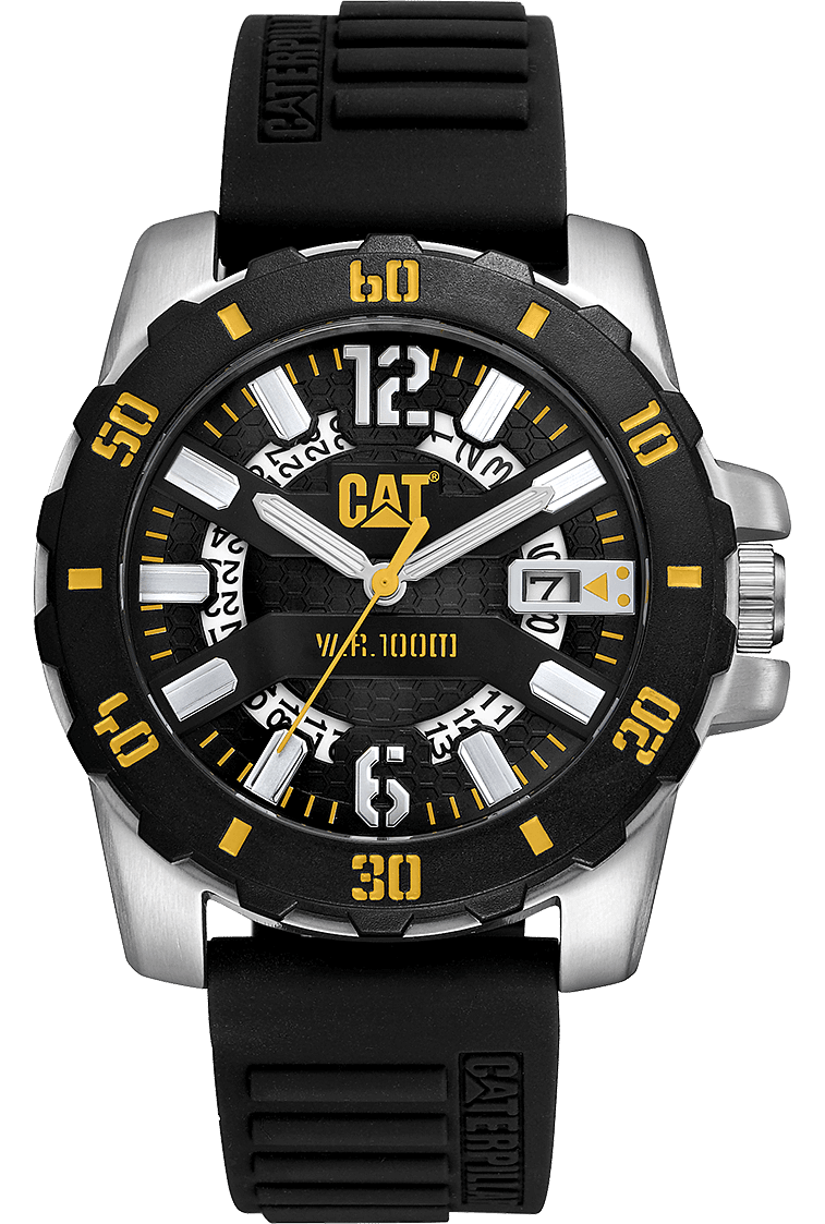 CAT Steel Barricade Black Dial Black Rubber Strap Men's Watch | AR.141.21.137 | TIME Watches