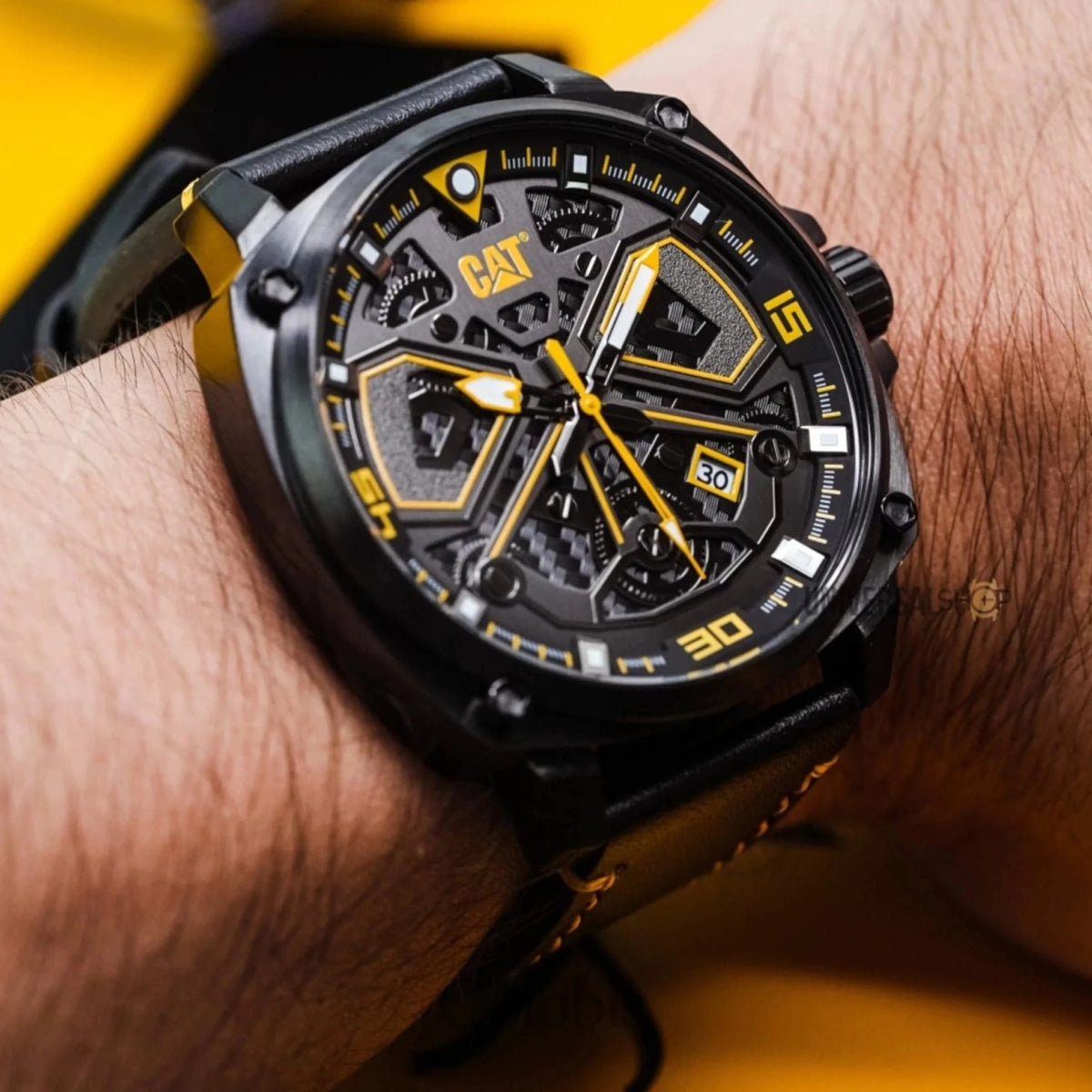 CAT Tokyo Black Yellow Chronograph Men's Watch | AJ.161.34.127 | Time Watch Specialists
