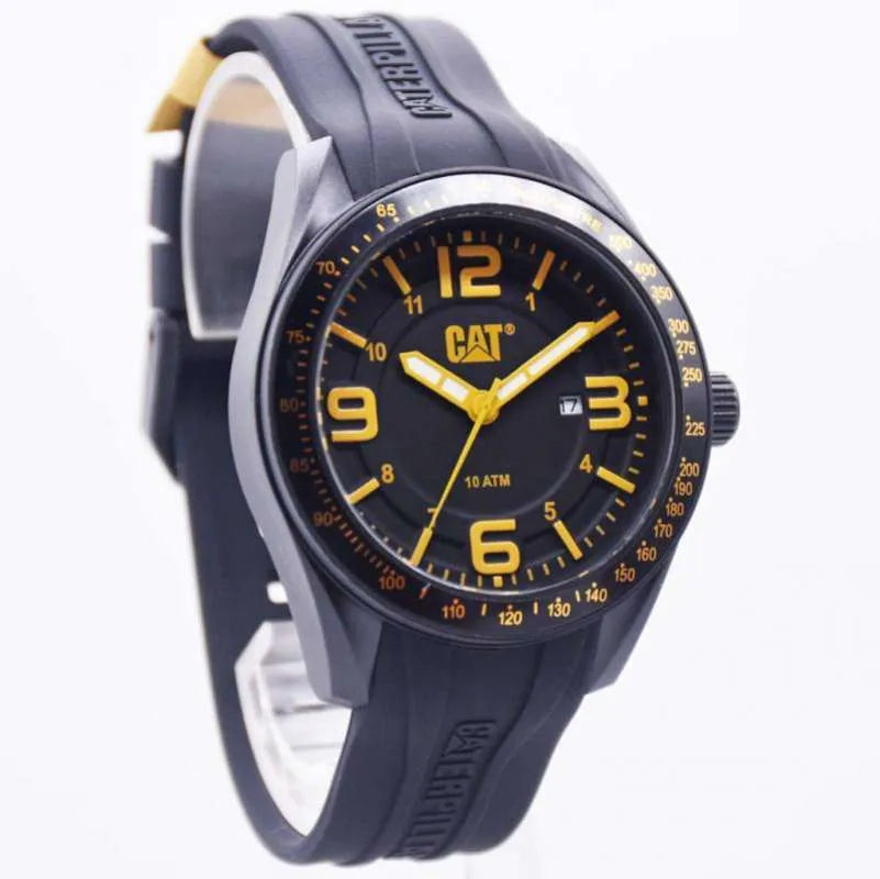 CAT Oceania Black Dial Calendar Yellow Hands Black Strap Men's Watch | LQ.161.21.137