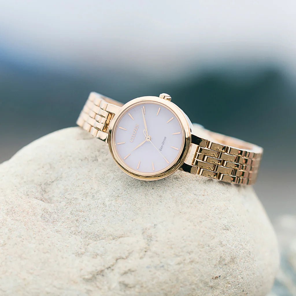 Citizen Eco - Drive Pink & Rose Gold Stainless Steel 29mm Women's Watch | EM0993 - 82X | TIME Watches