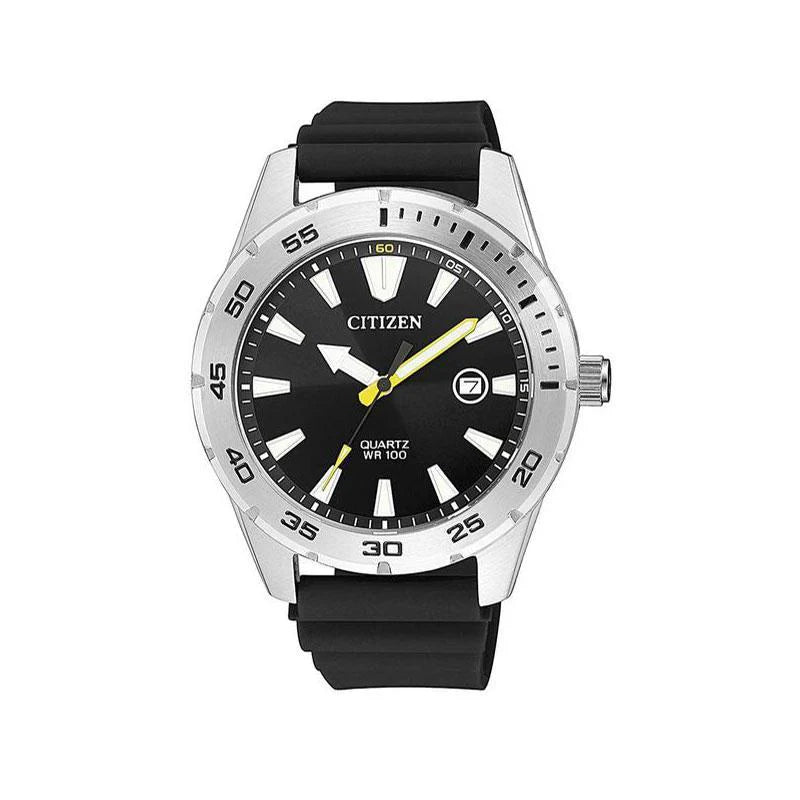 Citizen Quartz Black Polyurethane Strap Men's Watch | BI1041 - 31E | TIME Watches
