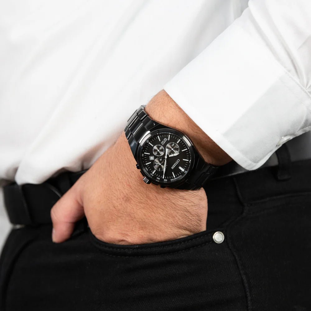 Citizen Quartz Chronograph Black Stainless Steel Men's Watch | AN8175 - 55E | Time Watch Specialists
