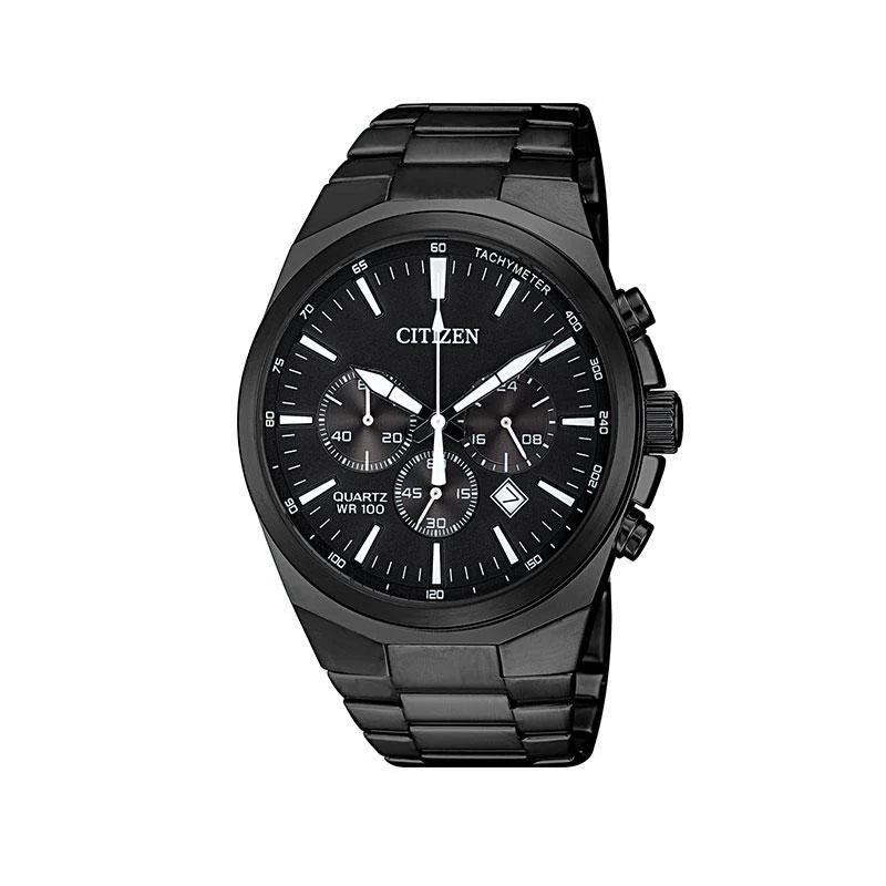 Citizen Quartz Chronograph Black Stainless Steel Men's Watch | AN8175 - 55E | Time Watch Specialists