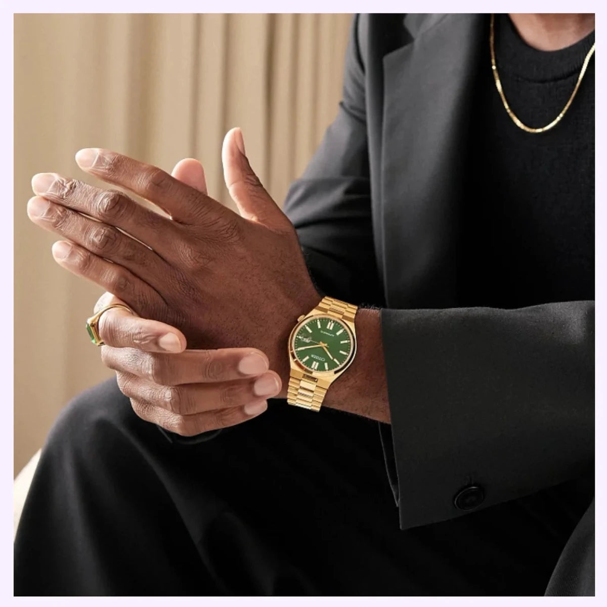 Citizen Tsuyosa Green & Rose Gold Stainless Steel 40mm Men's Watch | NJ0152-51X | TIME Watches