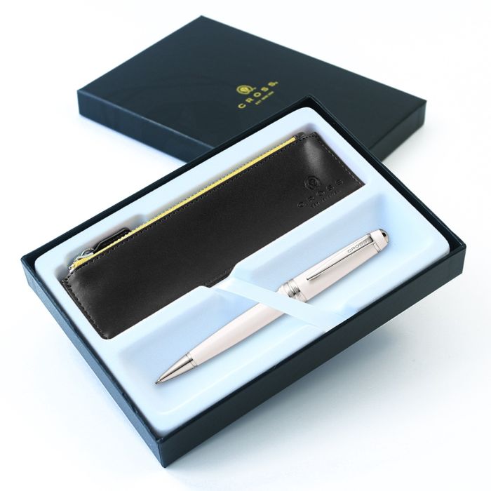 Cross Bailey Ballpoint Pen - Light Series - White - Luxury Gift Box & Accessory Pen Case | AC282Z-3