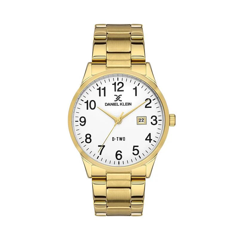 Daniel Klein D-TWO IP Gold White Dial 3 Hands Woman's Watch | DK113567-3 | Time Watch Specialists