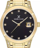Daniel Klein Black Dial Calendar Gold Stainless Women’s Watch | DK113782-3