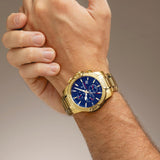Festina Timeless Chronograph Blue Dial Gold PVD Stainless Steel Men's Watch | F20705/5