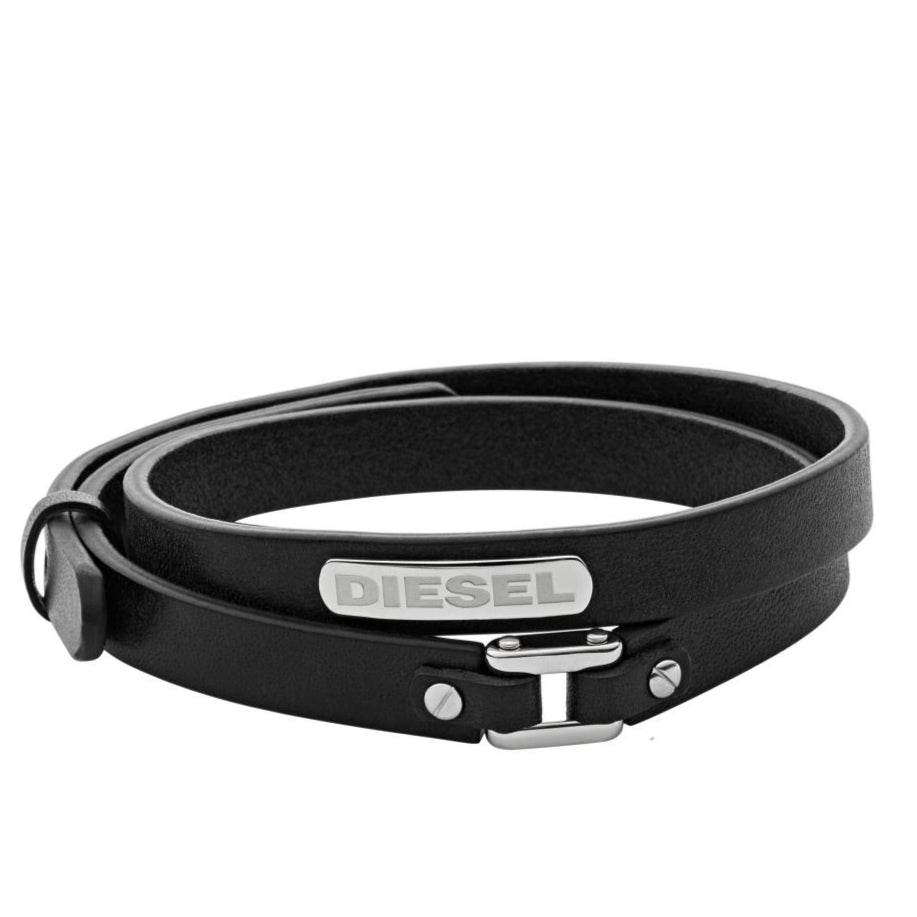 Diesel Black Leather Men's Bracelet | DX0971040 | Time Watch Specialists